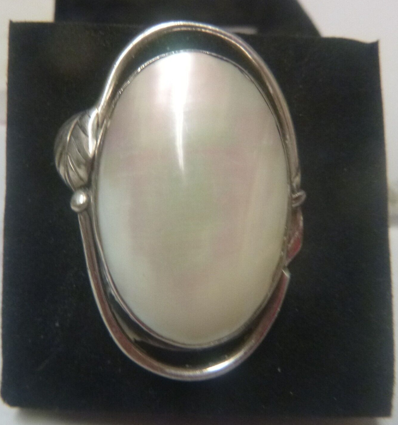 .925 STERLING STATEMENT  RING Organic Iridescent … - image 1