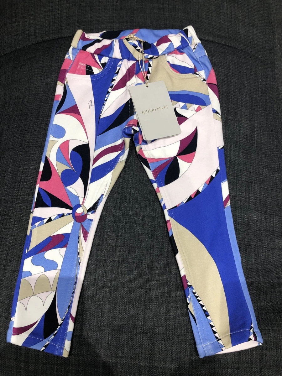 BNWT Emilio Pucci Girl trousers Leggings Jeggings Geometric Size 2 Years