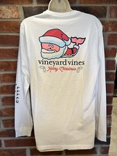 NWT Vineyard Vines Merry Christmas Whale Santa Long Sleeve T-shirt Kids Size XL
