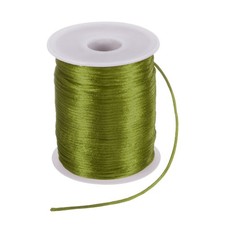 Satin Nylon Cord String 2mm 330 Feet for Macrame Chinese Knot Grass Green