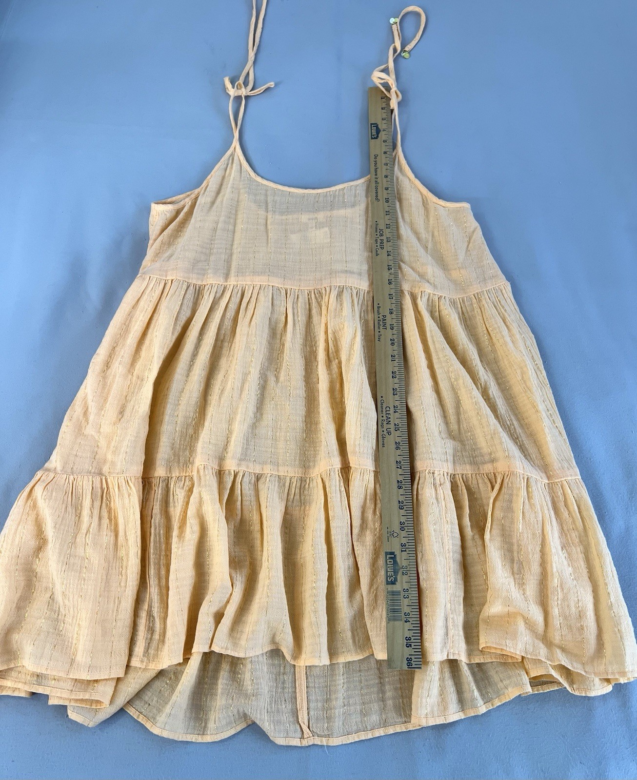 Aerie Dress Mango Hour Coverup XL Sundress Orange  Gold Metallic Gauze Fairy New thumbnail 8