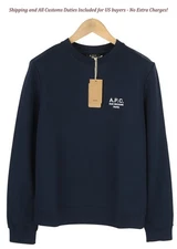 A.P.C. Rider MENS Sweatshirt S Dark Blue Crew Neck Pullover RRP220
