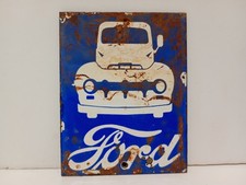 Vintage FORD Porcelain Enamel Sign 6" x 3.5"