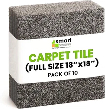 Smart Squares in a Snap Premium Made in the USA Carpet Tiles 18X18 Inch, Soft Pa