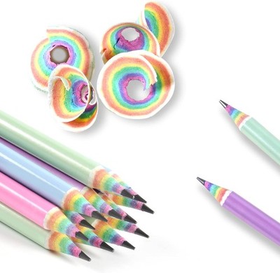 ECOTREE Pre-Sharpened Pencils #2 Eco Rainbow 12 Count (Pack of 1), Black 