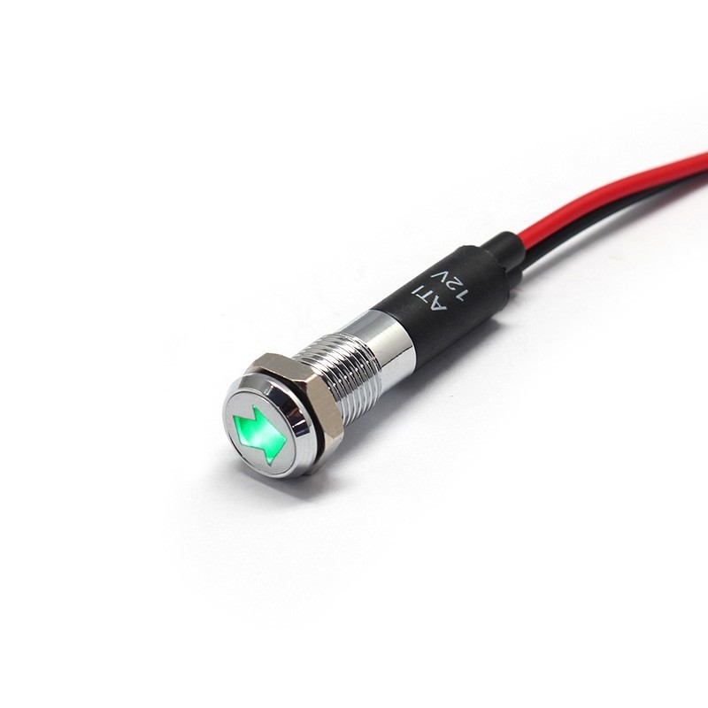 Alpinetech PL8MS 8mm  12V LED Signal Indicator Dash Light Chrome Bezel