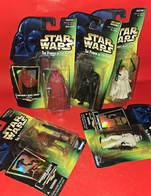 Star Wars 1997 Figurine Darth Vader Princess Leia Trooper Royal Guard LOT OF 5