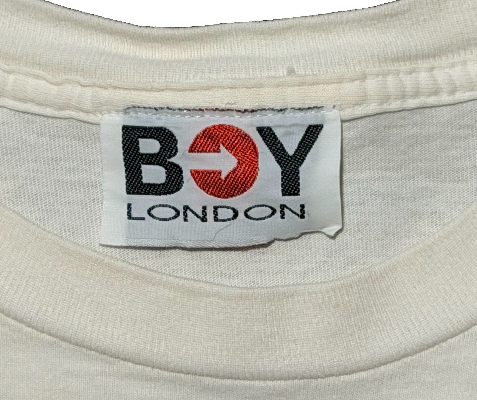 1990s BOY London Rare Face Graphic T-Shirt White Sin… - Gem
