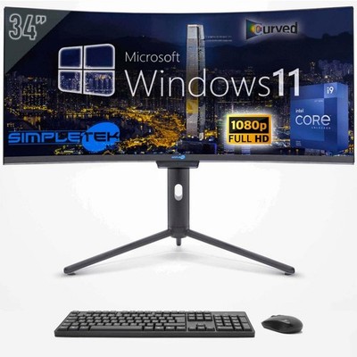 All In One Core I9 12th Gen 34'' Curved Fhd Gaming PC Windows 11 4gb 120gb_