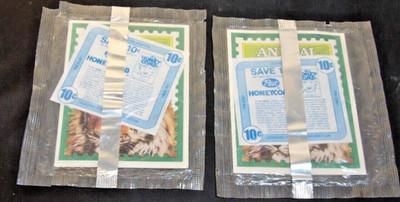 2 1980 Post HONEYCOMB Cereal Premium-Animal Stamps MIP