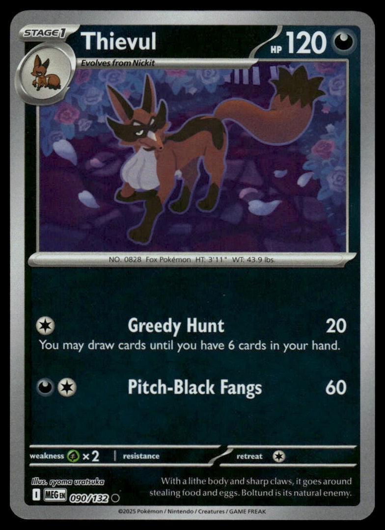 Pokemon Mega Evolution  #90/132 Thievul Reverse Holo