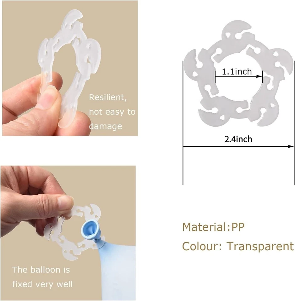 Balloon Arch Clips - 100PCS Reusable Plastic Clips for Party Decorations - Image 2 of 4