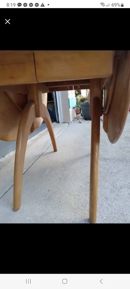 Mesa moderna Heywood Wakefield Butterfly Wishbone hoja caída mediados de siglo Foto 4 de 4