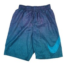 Nike Boys' Blue and Purple Swim Trunks with Gradient Design Size L