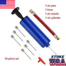 Inflating Fast Hand Air Pump With Needle Adapter For Soccer Ball Football 10Pcs