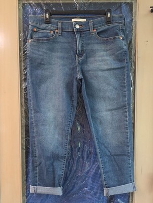 Levi's Mid Blue Boyfriend Jeans   Rolled Cuff Relaxed Style