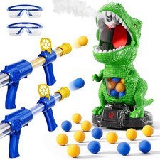 NIPLOOOW Dinosaur Shooting Toys for Kids 3-5 Years, Medium, 2 Popper Guns 