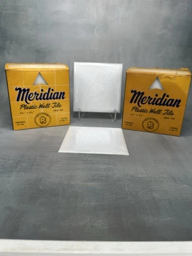 2 Vtg Boxes  Meridian Plastic Wall 4 1/4” X4 1/4” 2 Boxes Marble White - Read