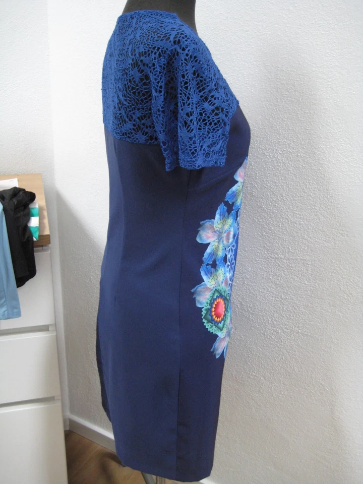 Desigual Kleid Gr. 38 blau Spitze - Bild 4 von 4