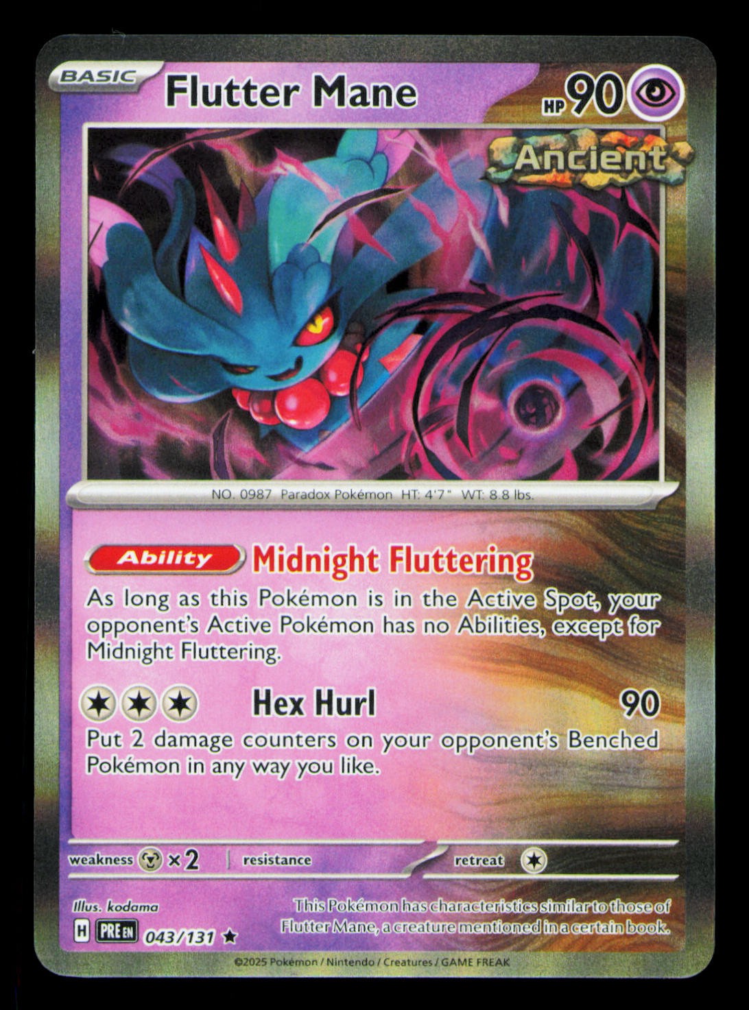 Flutter Mane Holo Rare SV: Prismatic Evolutions 043/131 NM