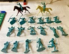 Marx Fort Apache Alamo Turquoise Pioneers Cavalry Playset Figures & Horses Lot