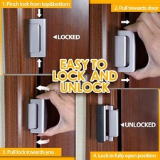 Home Security Door Lock for Kids Safety, Childproof Door Reinforcement Lock f...