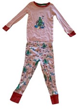 Mini Boden Girls Christmas Long John Pajamas Size 3Y