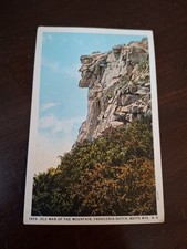 Vintage The Old Man Of The Mountain NH Postcard Souvenir 1928 Sent Posted Notch