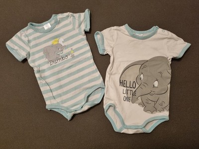Disney Baby Set: 2 Stück Kurzarmbody / Schlupfbody Dumbo 74/80
