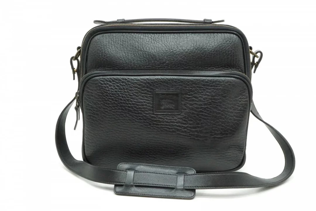 Burberry Vintage s 2Way Mini Briefcase Shoulder Handbag Leather Black *Yhz8966