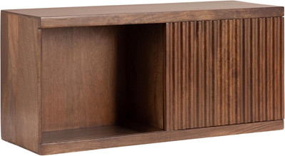 Modern Black Wooden Sliding Door Wall Cabinet for Storage & Display