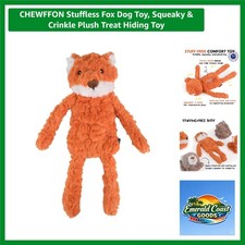 Plush Fox Dog Toy with Squeaker - Interactive Puzzle for Small Medium Breeds