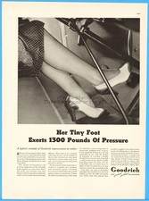 1937 B F Goodrich Rubber Akron Ohio Her Tiny Foot Sexy Legs Photo Vintage Ad