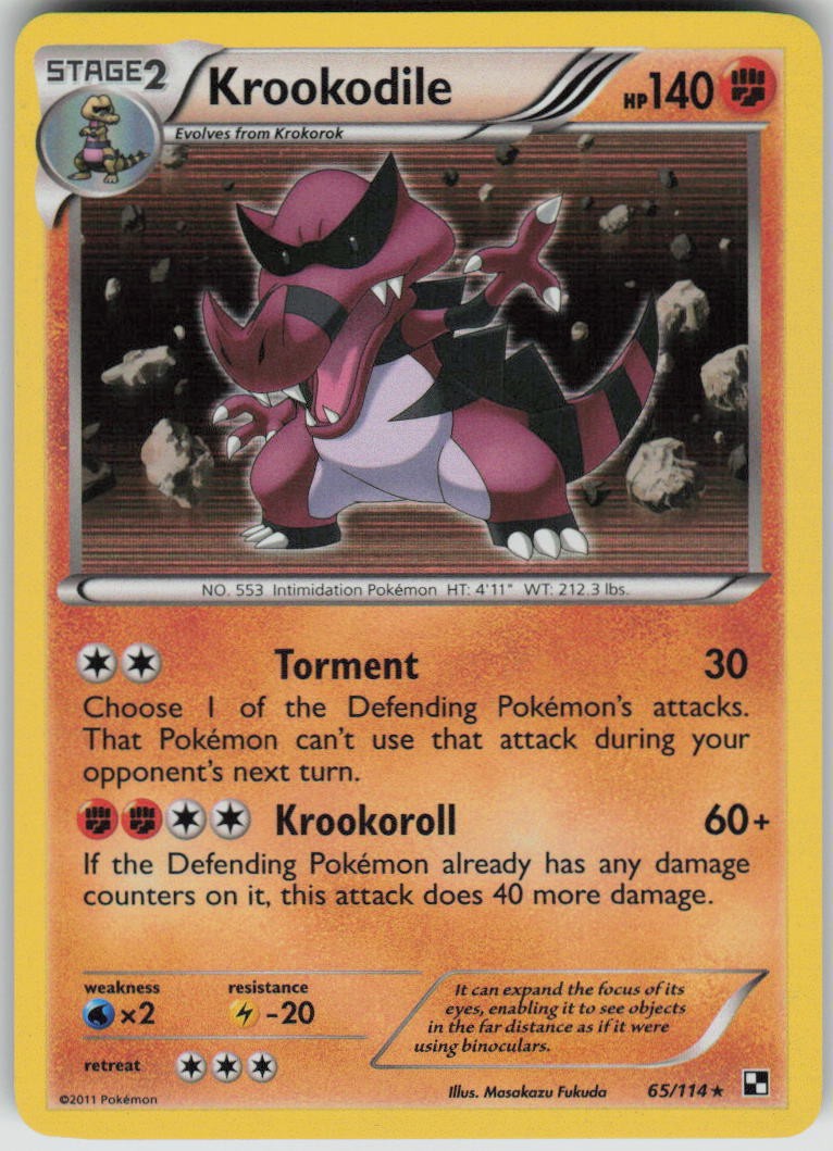 Krookodile Rare Holo Black & White NM 65/114