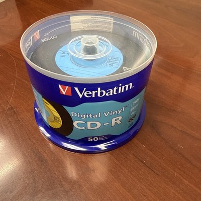 50 pack VERBATIM 52X CD-R Digital Vinyl 700MB Media Disc Spindle 94587 