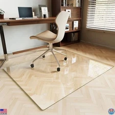 Koonmi 36" x 46" Heavy Duty Tempered Glass Chair Mat - Shatterproof Floor Mat