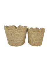 Seagrass Nestable Storage basket (H)30cm (W)35cm (D)35cm, Set of 2