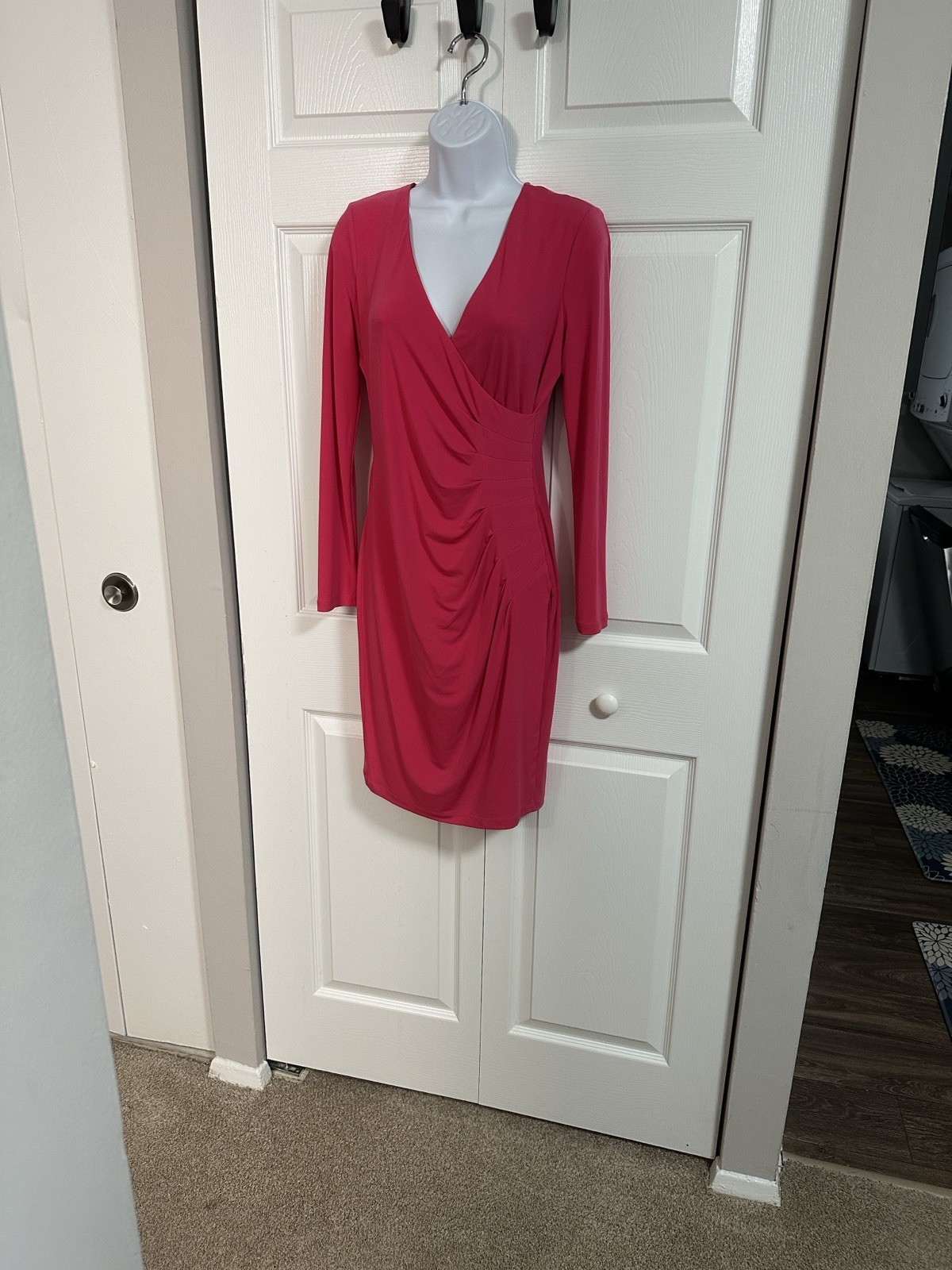 Calvin Klein Vibrant Pink Long Sleeve Dress