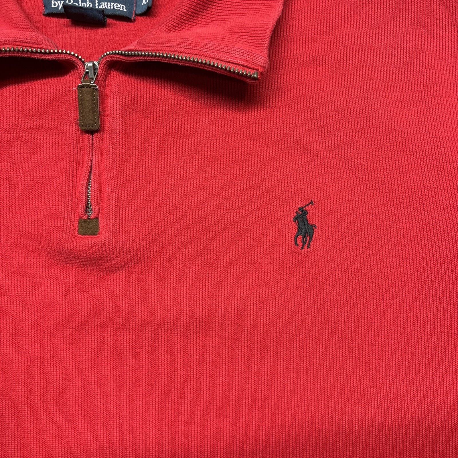 Polo Ralph Lauren Giacca Uomo Extra Large Rosso 1 4 Zip Pullover Nero Pony Logo