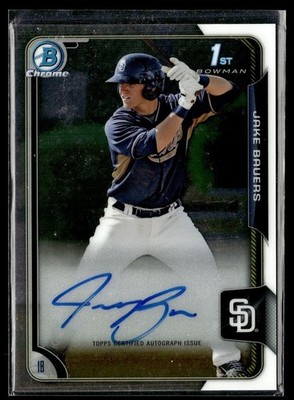 2015 BOWMAN CHROME 1ST PROSPECT AUTO JAKE BAUERS BREWERS