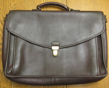 Vintage COACH Morgan E4C-5267 brown leather BRIEFCASE / MESSENGER LAPTOP BAG