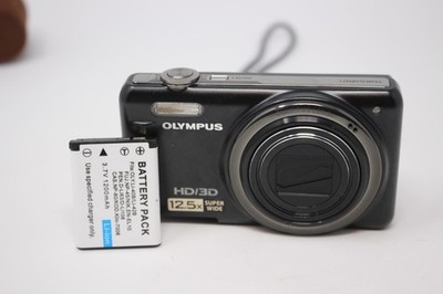 Olympus VR-330 14MP 12.5x Super Wide Digital Camera Black Tested With Battery