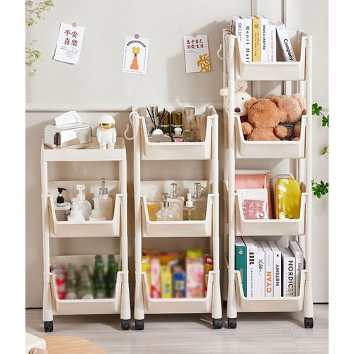 household Kitchen Storage Rack Plastic Bookshelf Portable Snack rack