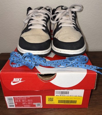 Size 9 Men s/10.5 Women s - Nike Dunk Low Starry Laces Light Bone/ Metallic