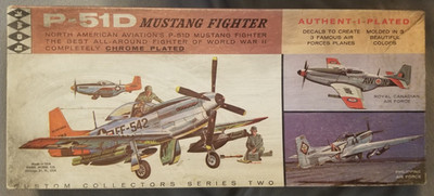 P-51D WWII USAAF Mustang Chrome Plated 1/48 Hawk 3 in 1 VTG 1st issue 1962