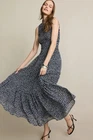 Michael Kors Womens Smocked Tank Dress Size Small Blue Floral Bohemian Cottage