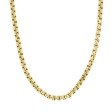 3.5mm Box Link Chain 22" Necklace 10k Yellow Gold Italy 12.76 Grams