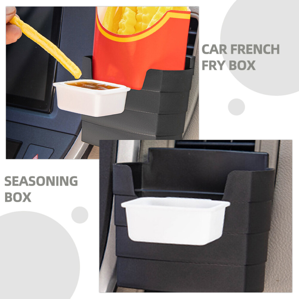 3pcs Car French Fry Holder with Dipping Sauce Dip Holder Vent Clip On