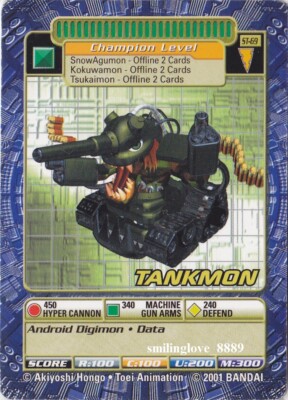 digimon card game android TOEI BANDAI DIGIMON DIGI-BATTLE CCG CARD GAME - STREET STARTER 1 - ST-69  TANKMON