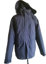 Sz M 38/40 Swiss Tech men's hooded jacket black full zip 4 pockets, Liner